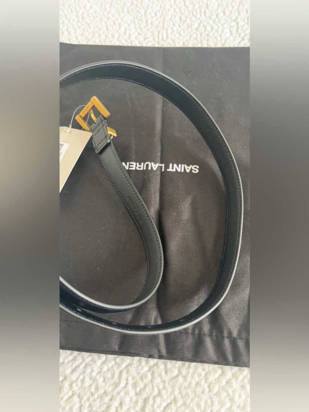 Saint Laurent  YSL Cassandre leather thin belt - Picture 4 of 13